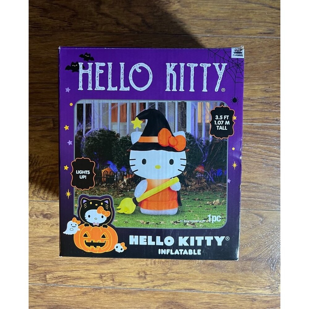 Halloween Hello Kitty Witch 3.5ft Yard Inflatable Seasonal Indoor/Outdoor Decor